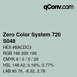 カラーコード: Zero Color System 720 - S048 | qconv.com