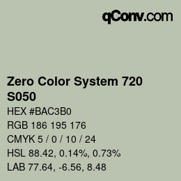 カラーコード: Zero Color System 720 - S050 | qconv.com