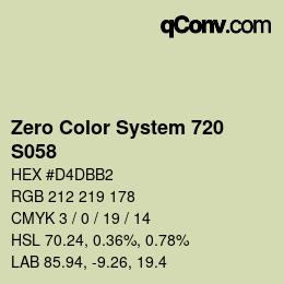 Farbcode: Zero Color System 720 - S058 | qconv.com