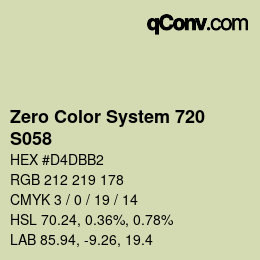 カラーコード: Zero Color System 720 - S058 | qconv.com