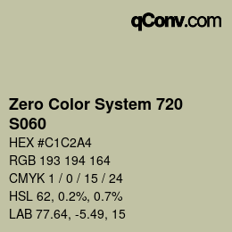 Color code: Zero Color System 720 - S060 | qconv.com