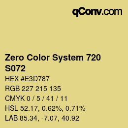 カラーコード: Zero Color System 720 - S072 | qconv.com