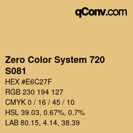 Code couleur: Zero Color System 720 - S081 | qconv.com