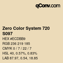 カラーコード: Zero Color System 720 - S097 | qconv.com