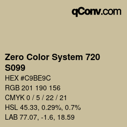 Color code: Zero Color System 720 - S099 | qconv.com