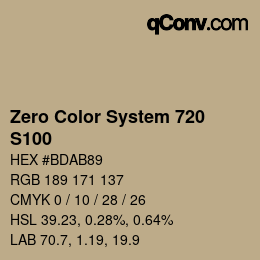 Color code: Zero Color System 720 - S100 | qconv.com