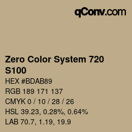 カラーコード: Zero Color System 720 - S100 | qconv.com