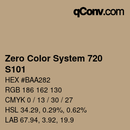 カラーコード: Zero Color System 720 - S101 | qconv.com