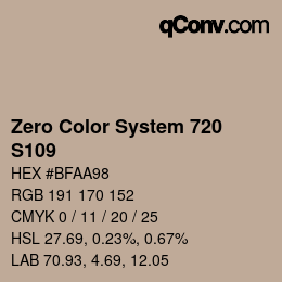 Farbcode: Zero Color System 720 - S109 | qconv.com