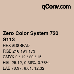 Farbcode: Zero Color System 720 - S113 | qconv.com