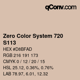 Color code: Zero Color System 720 - S113 | qconv.com