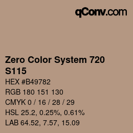 Code couleur: Zero Color System 720 - S115 | qconv.com
