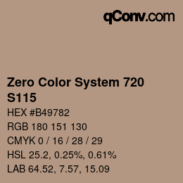 カラーコード: Zero Color System 720 - S115 | qconv.com