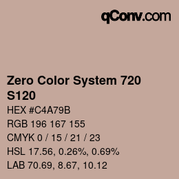 Color code: Zero Color System 720 - S120 | qconv.com