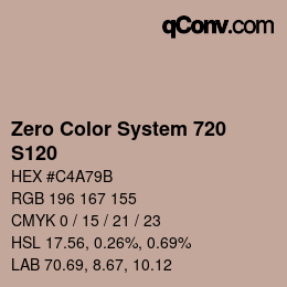 Code couleur: Zero Color System 720 - S120 | qconv.com