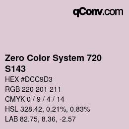 カラーコード: Zero Color System 720 - S143 | qconv.com