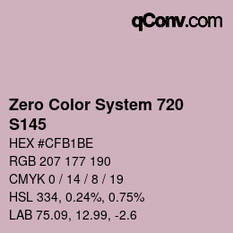 Code couleur: Zero Color System 720 - S145 | qconv.com