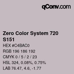 カラーコード: Zero Color System 720 - S151 | qconv.com