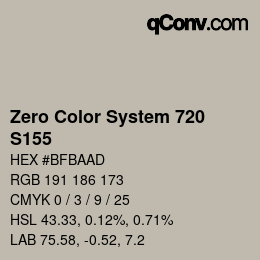 カラーコード: Zero Color System 720 - S155 | qconv.com