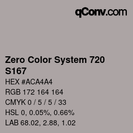 Código de color: Zero Color System 720 - S167 | qconv.com