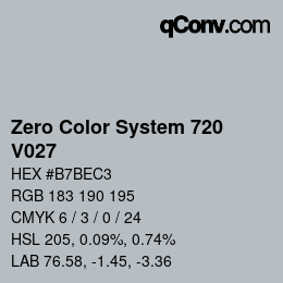 Código de color: Zero Color System 720 - V027 | qconv.com