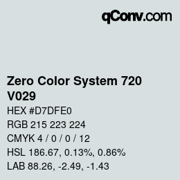 Código de color: Zero Color System 720 - V029 | qconv.com