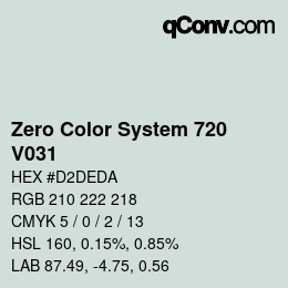 Código de color: Zero Color System 720 - V031 | qconv.com