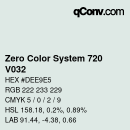 カラーコード: Zero Color System 720 - V032 | qconv.com