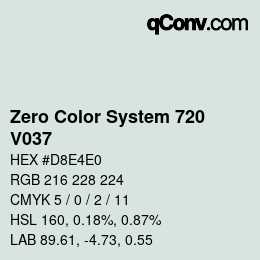 Color code: Zero Color System 720 - V037 | qconv.com