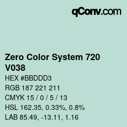 Color code: Zero Color System 720 - V038 | qconv.com