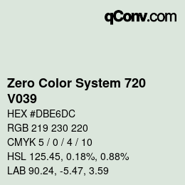 Código de color: Zero Color System 720 - V039 | qconv.com