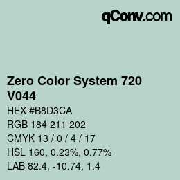 Color code: Zero Color System 720 - V044 | qconv.com