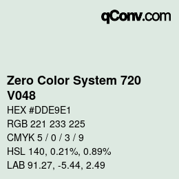 Farbcode: Zero Color System 720 - V048 | qconv.com