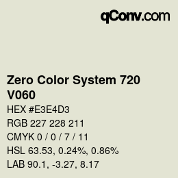 Color code: Zero Color System 720 - V060 | qconv.com