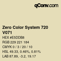 Color code: Zero Color System 720 - V071 | qconv.com
