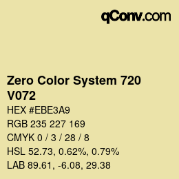 Color code: Zero Color System 720 - V072 | qconv.com