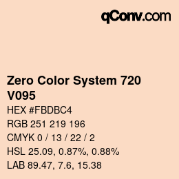 Code couleur: Zero Color System 720 - V095 | qconv.com
