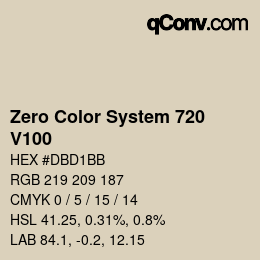 カラーコード: Zero Color System 720 - V100 | qconv.com