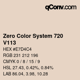 Color code: Zero Color System 720 - V113 | qconv.com
