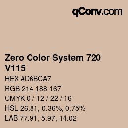 Código de color: Zero Color System 720 - V115 | qconv.com