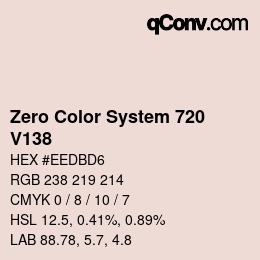 Código de color: Zero Color System 720 - V138 | qconv.com