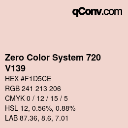 カラーコード: Zero Color System 720 - V139 | qconv.com