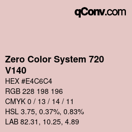 Color code: Zero Color System 720 - V140 | qconv.com