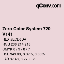 Color code: Zero Color System 720 - V141 | qconv.com