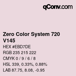 Color code: Zero Color System 720 - V145 | qconv.com