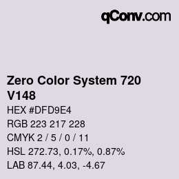 Farbcode: Zero Color System 720 - V148 | qconv.com