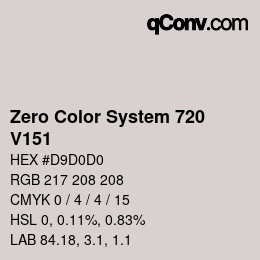 Color code: Zero Color System 720 - V151 | qconv.com