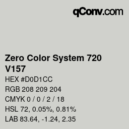 Código de color: Zero Color System 720 - V157 | qconv.com