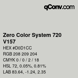 カラーコード: Zero Color System 720 - V157 | qconv.com