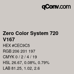 Color code: Zero Color System 720 - V167 | qconv.com